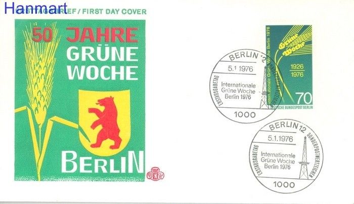 Znaczek Berlin Niemcy 1976 FDC
