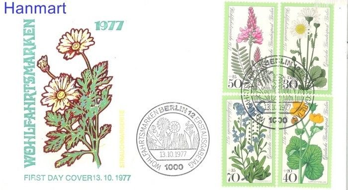 Znaczek Berlin Niemcy 1977 Mi 556-559 FDC