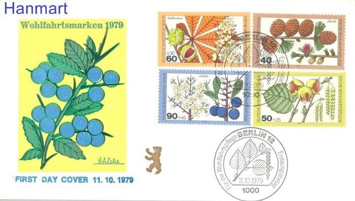 Znaczek Berlin Niemcy 1979 Mi 607-610 FDC