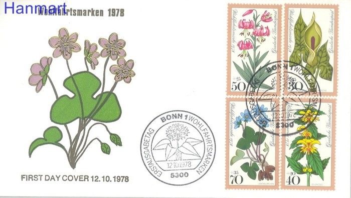 Znaczek Niemcy 1978 Mi 982-985 FDC