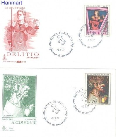 Znaczek Włochy 1977 Mi 1577-1578 FDC
