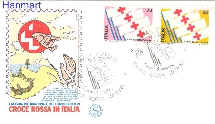 Znaczek Włochy 1980 Mi 1689-1690 FDC
