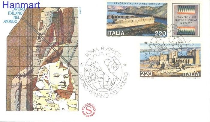 Znaczek Włochy 1980 Mi 1691-1692 FDC