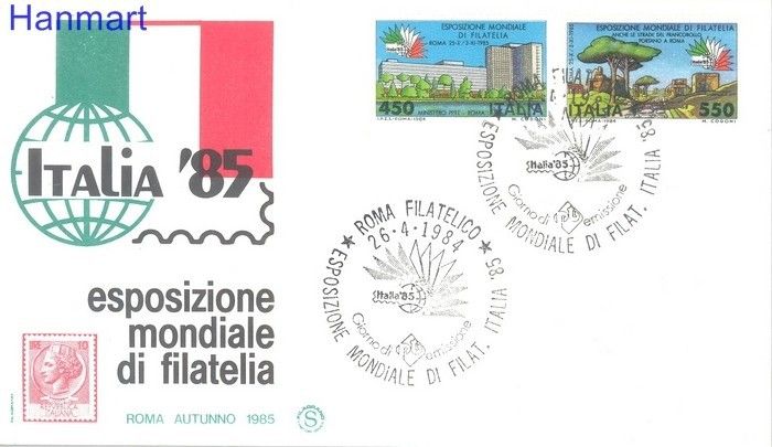 Znaczek Włochy 1984 Mi 1883-1884 FDC