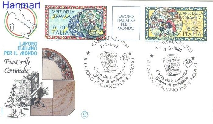 Znaczek Włochy 1985 Mi 1910-1911 FDC