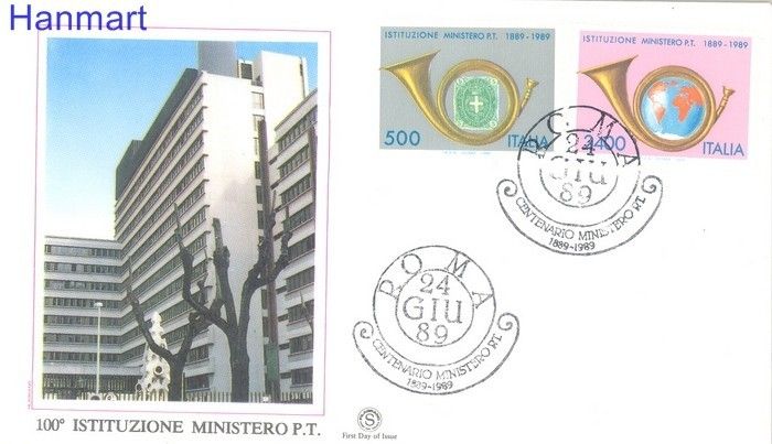 Znaczek Włochy 1989 Mi 2088-2089 FDC