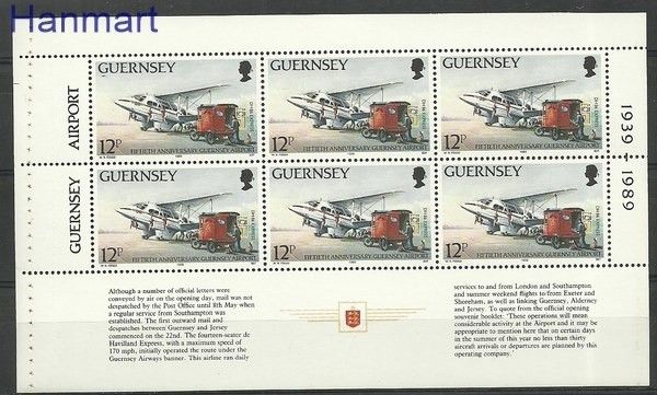 Znaczek Guernsey 1989 Mi h-blatt 07 Czyste **