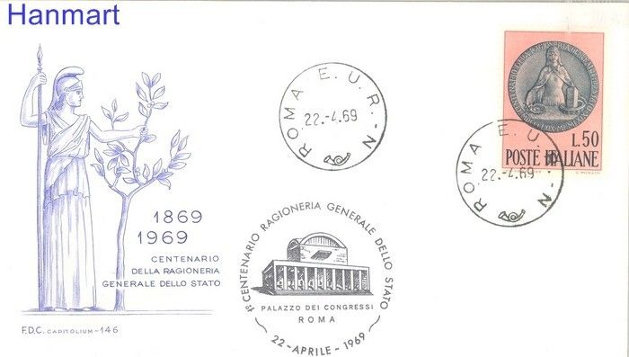 Znaczek Włochy 1969 Mi 1294 FDC