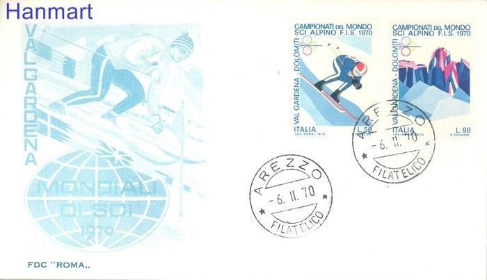 Znaczek Włochy 1970 Mi 1303-1304 FDC