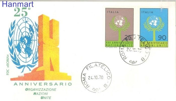 Znaczek Włochy 1970 FDC