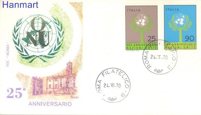 Znaczek Włochy 1970 FDC