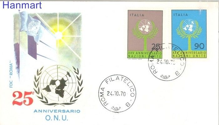 Znaczek Włochy 1970 FDC