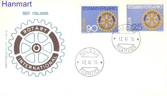 Znaczek Włochy 1970 FDC