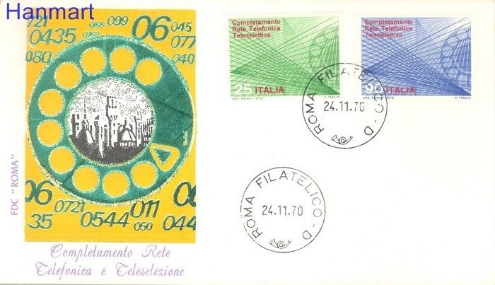 Znaczek Włochy 1970 FDC