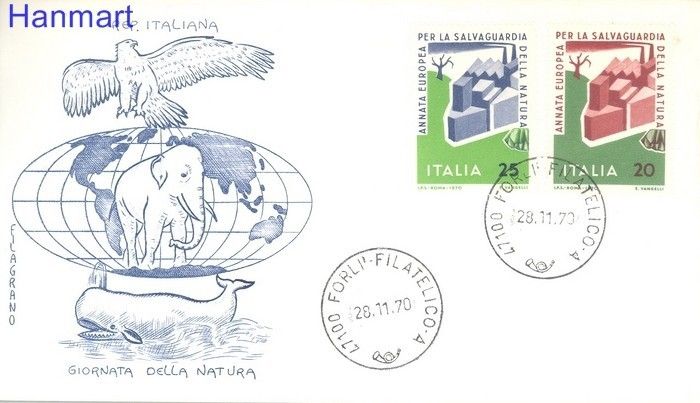 Znaczek Włochy 1970 FDC