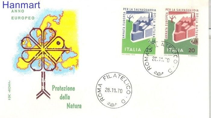 Znaczek Włochy 1970 FDC