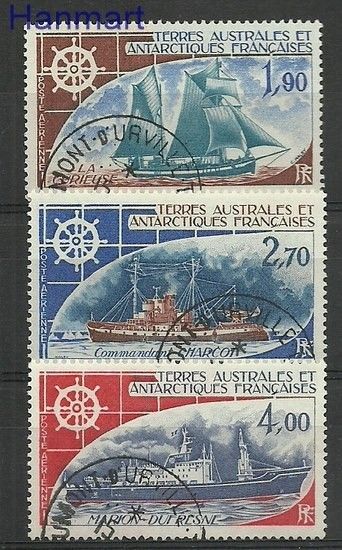 Znaczek Francuskie Terytoria Południowe i Antarktyczne 1976 Mi 98-100 Stemplowane