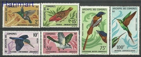 Znaczek Komory 1967 Mi 79-84 Czyste **