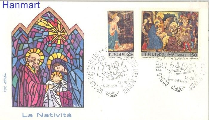 Znaczek Włochy 1970 Mi 1328-1329 FDC