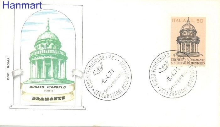 Znaczek Włochy 1971 Mi 1332 FDC