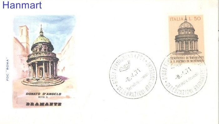 Znaczek Włochy 1971 Mi 1332 FDC