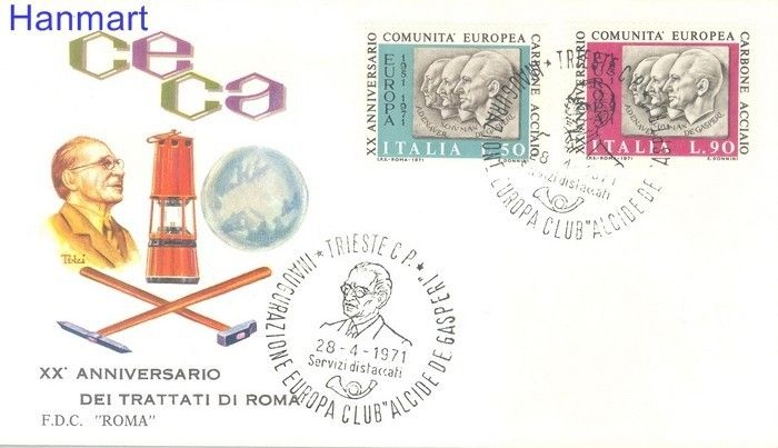 Znaczek Włochy 1971 FDC