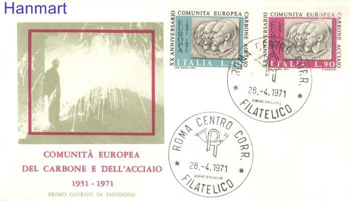 Znaczek Włochy 1971 FDC