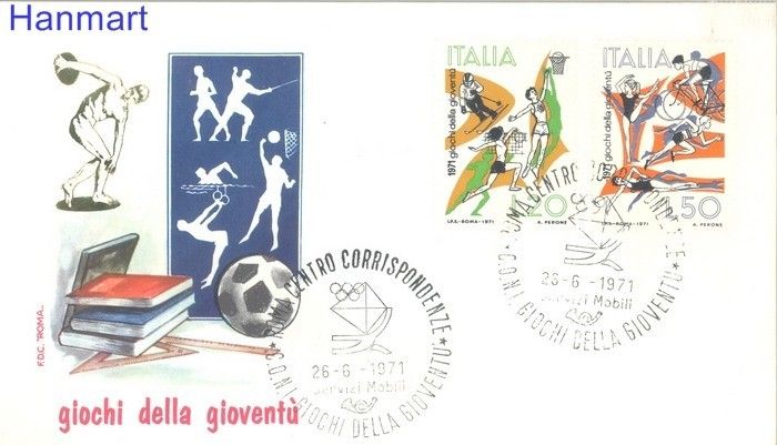 Znaczek Włochy 1971 Mi 1341-1342 FDC
