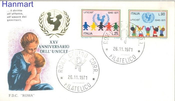 Znaczek Włochy 1971 Mi 1351-1352 FDC
