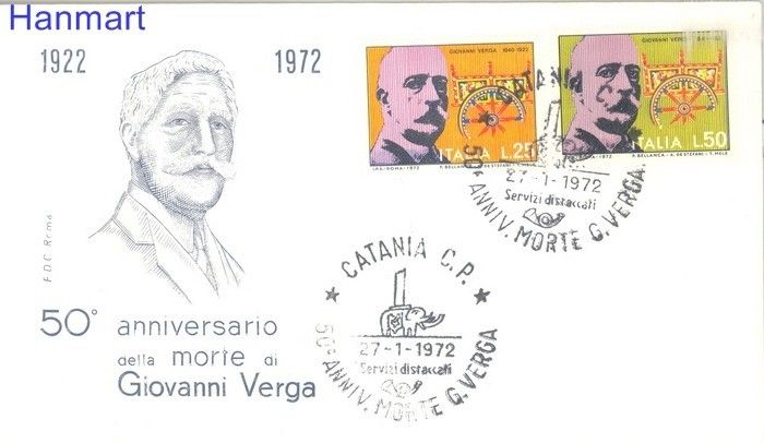 Znaczek Włochy 1972 FDC