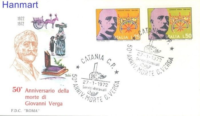 Znaczek Włochy 1972 FDC