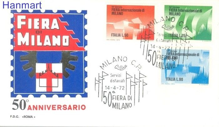 Znaczek Włochy 1972 FDC
