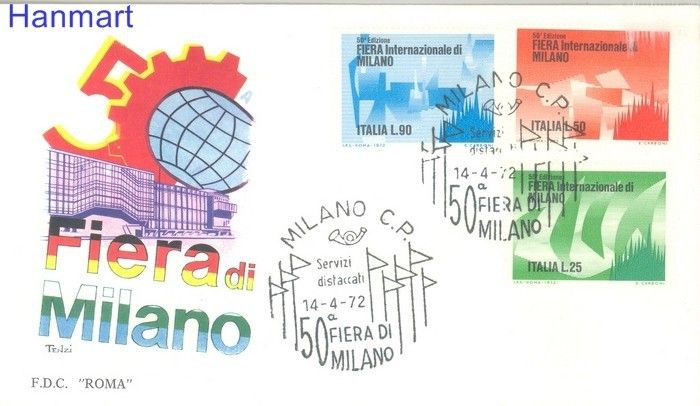 Znaczek Włochy 1972 FDC