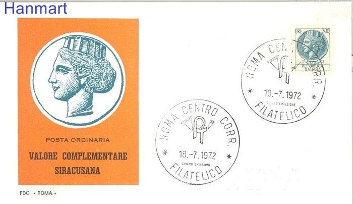 Znaczek Włochy 1972 FDC