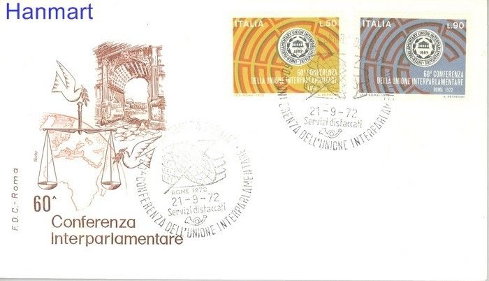 Znaczek Włochy 1972 FDC