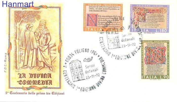 Znaczek Włochy 1972 Mi 1377-1379 FDC