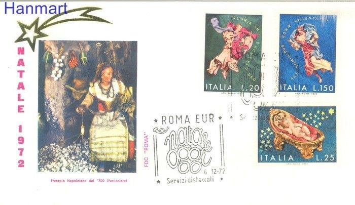 Znaczek Włochy 1972 Mi 1380-1382 FDC