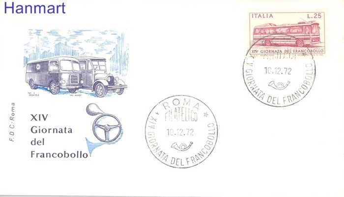Znaczek Włochy 1972 FDC