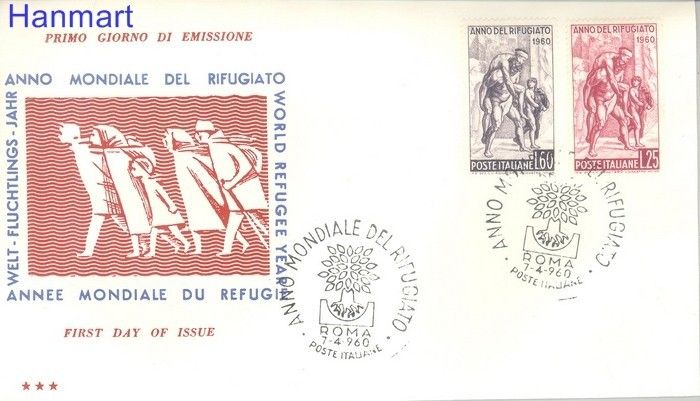 Znaczek Włochy 1960 FDC