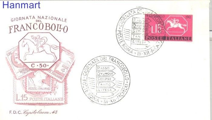 Znaczek Włochy 1961 Mi 1116 FDC