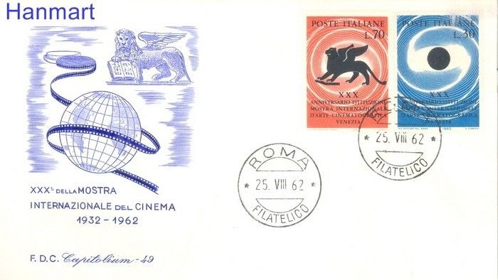 Znaczek Włochy 1962 FDC