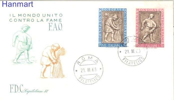 Znaczek Włochy 1963 Mi 1140-1141 FDC