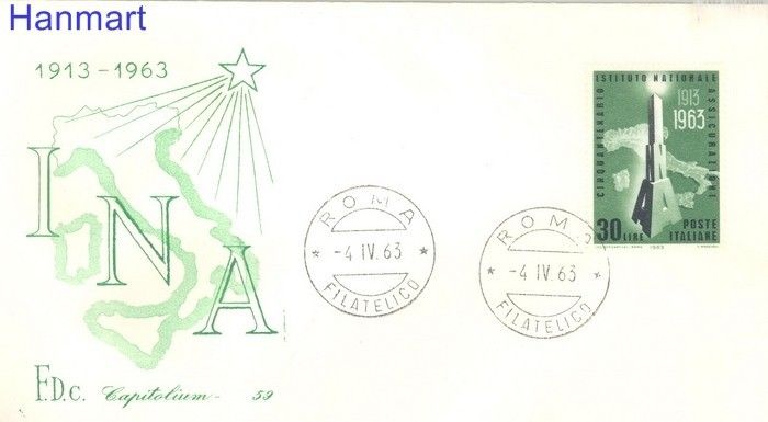 Znaczek Włochy 1963 Mi 1143 FDC