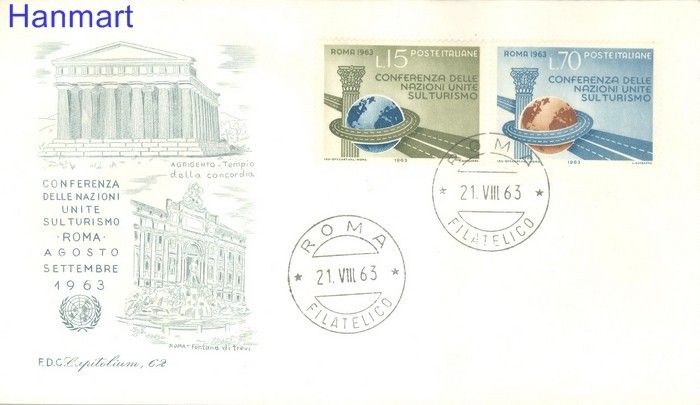 Znaczek Włochy 1963 Mi 1147-1148 FDC