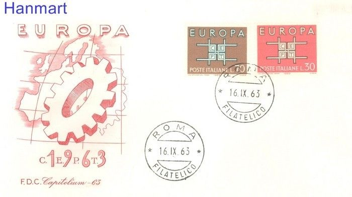 Znaczek Włochy 1963 Mi 1149-1150 FDC