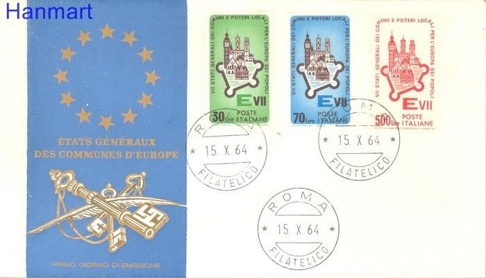 Znaczek Włochy 1964 FDC