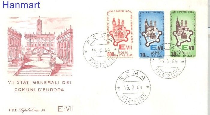 Znaczek Włochy 1964 FDC
