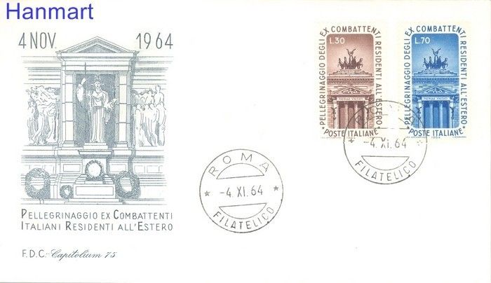 Znaczek Włochy 1964 Mi 1169-1170 FDC
