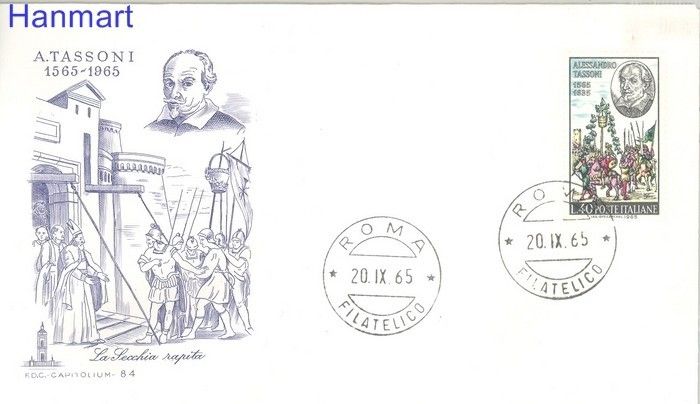 Znaczek Włochy 1965 FDC