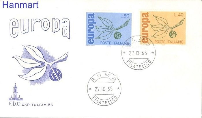 Znaczek Włochy 1965 Mi 1186-1187 FDC